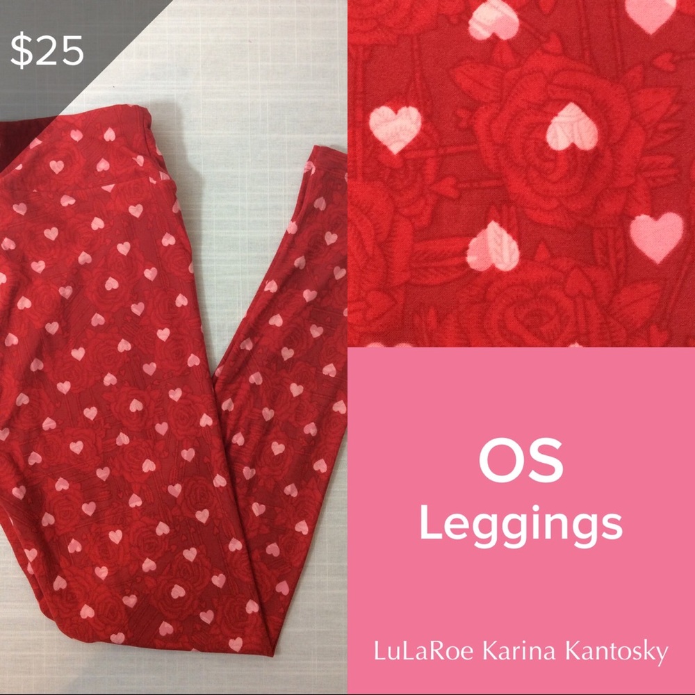 LuLaRoe OS Valentine leggings